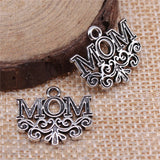 100pcs 20x17mm Mom Charm Jewelry Making Accessories Antique Silver Bronze