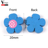 100pcs 20x20mm Wooden Flowers Spacer Beads For DIY Bracelet Making