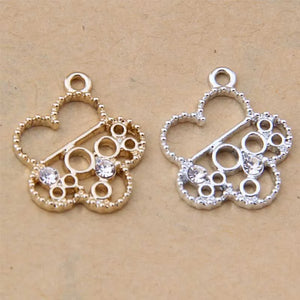 100pcs Flower Hollow Point Drill Pendant DIY Alloy Bracelet Earring Accessories