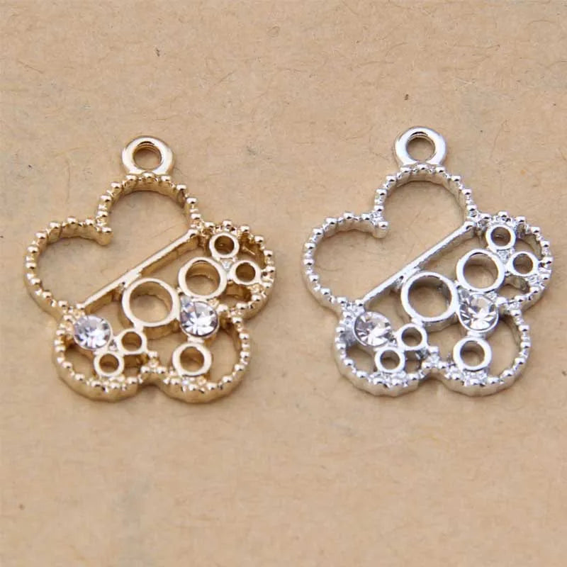100pcs Flower Hollow Point Drill Pendant DIY Alloy Bracelet Earring Accessories