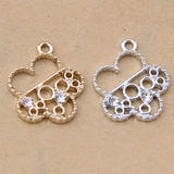 100pcs Flower Hollow Point Drill Pendant DIY Alloy Bracelet Earring Accessories