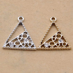 100pcs Triangle Point Drill Pendant Alloy Necklace Earrings Accessories