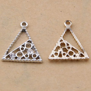100pcs Triangle Point Drill Pendant Alloy Necklace Earrings Accessories