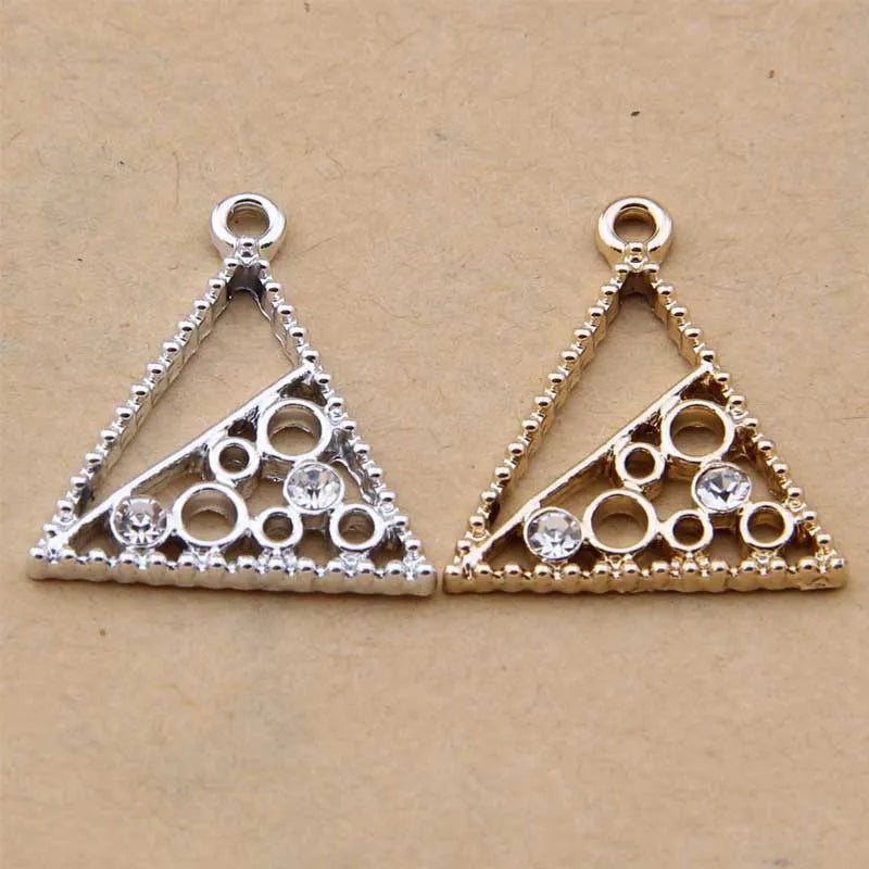 100pcs Triangle Point Drill Pendant Alloy Necklace Earrings Accessories
