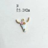 100pcs 21*22mm Bull Head Pattern Alloy Pendant for Bracelet Hair Accessories