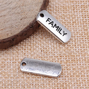 100pcs 21x8mm Family Tag Charm Pendant for Jewelry Making