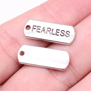 100pcs 21x8mm Charm Fearless Tag Fearless Tag Charm Fearless Tag Pendant