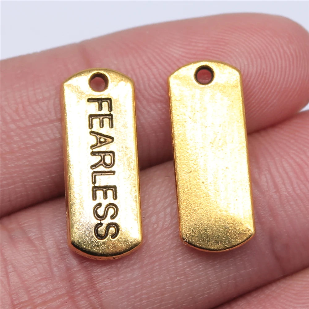 100pcs 21x8mm Charm Fearless Tag Fearless Tag Charm Fearless Tag Pendant