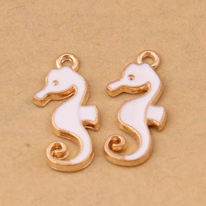 100pcs 22*10mm Little Hippocampus Dripping Pendant DIY Earrings Q Version