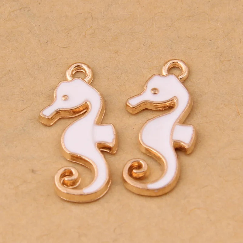 100pcs 22*10mm Little Hippocampus Dripping Pendant DIY Earrings Q Version