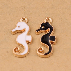 100pcs 22*10mm Little Hippocampus Dripping Pendant DIY Earrings Q Version