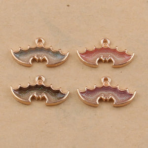 100pcs Bat Alloy Jewelry Accessories Animal Drops Oil Pendant
