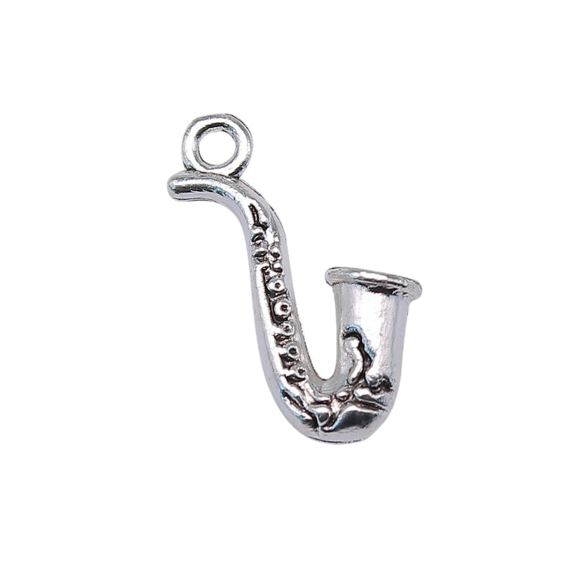 100pcs Saxophone Charms For Jewelry Making - 22x11mm Saxophone Charms