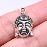 100pcs Buddha Head Pendants 22x15mm Antique Silver/Bronze Charm