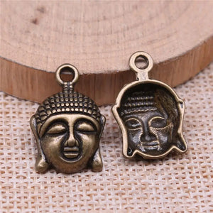 100pcs Buddha Head Pendants 22x15mm Antique Silver/Bronze Charm