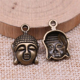 100pcs Buddha Head Pendants 22x15mm Antique Silver/Bronze Charm