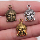 100pcs Buddha Head Pendants 22x15mm Antique Silver/Bronze Charm