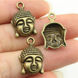 100pcs Buddha Head Pendants 22x15mm Antique Silver/Bronze Charm