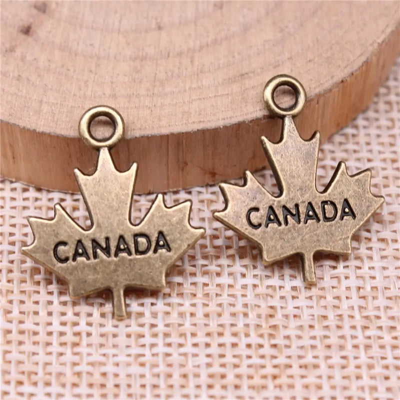 100pcs Canada Maple Leaf Charm Pendant DIY Jewelry Findings