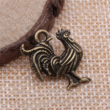 100pcs 22x18mm Rooster Chicken Charm Pendant Antique Silver Jewelry Making