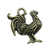 100pcs 22x18mm Rooster Chicken Charm Pendant Antique Silver Jewelry Making