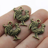 100pcs 22x18mm Rooster Chicken Charm Pendant Antique Silver Jewelry Making