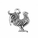 100pcs 22x18mm Rooster Chicken Charm Pendant Antique Silver Jewelry Making
