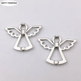 100pcs Angel Charms Pendant Antique Silver Jewelry Findings
