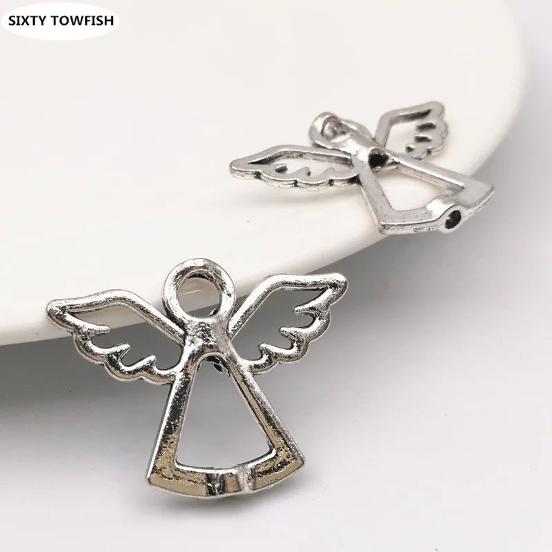 100pcs Angel Charms Pendant Antique Silver Jewelry Findings