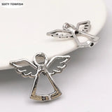 100pcs Angel Charms Pendant Antique Silver Jewelry Findings