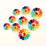 100pcs Smiling Face Sunflower Resin Charms for DIY Hair Accessories