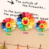 100pcs Smiling Face Sunflower Resin Charms for DIY Hair Accessories