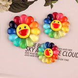 100pcs Smiling Face Sunflower Resin Charms for DIY Hair Accessories