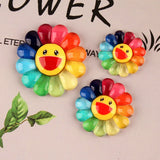 100pcs Smiling Face Sunflower Resin Charms for DIY Hair Accessories