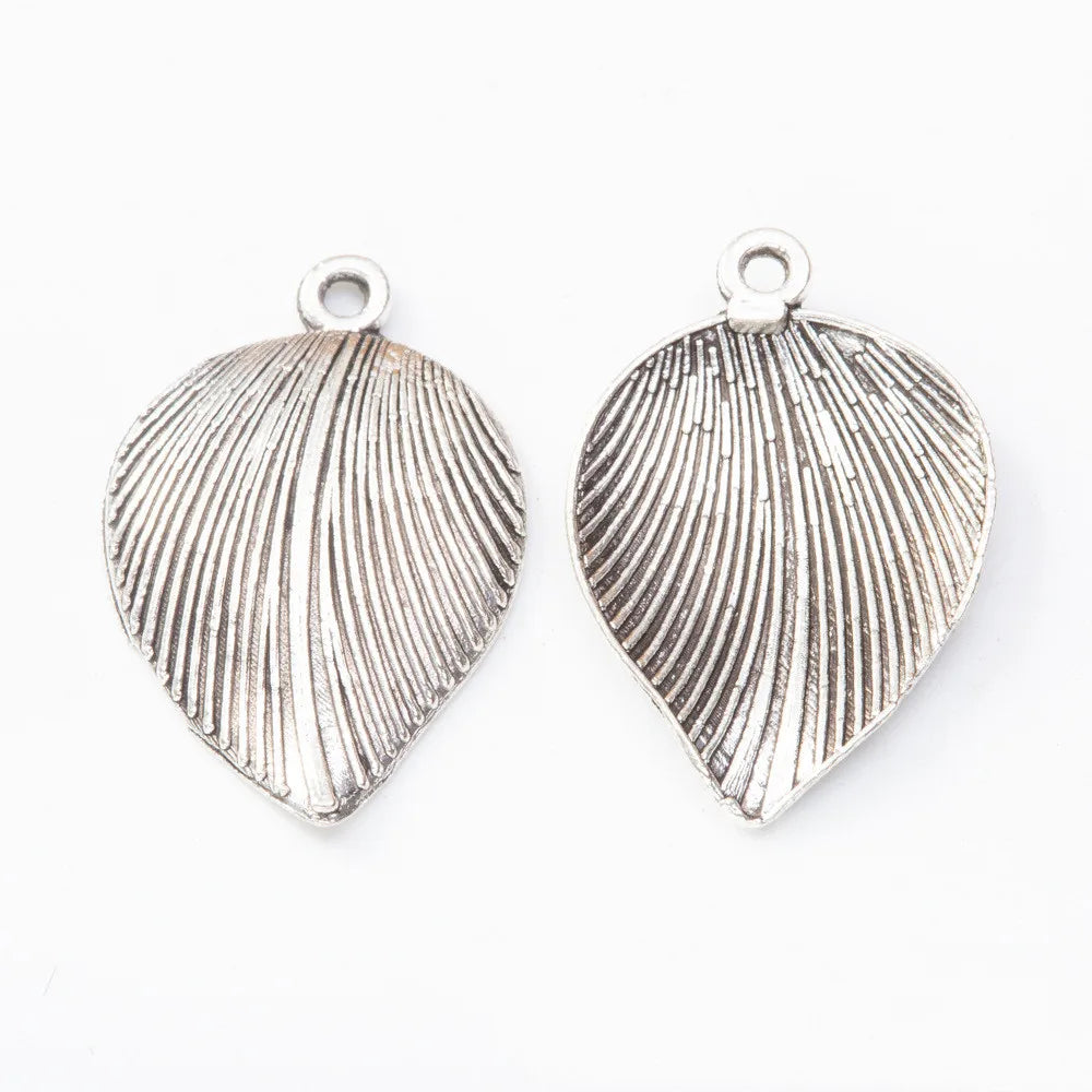 100pcs Antique Silver Metal Leaf Charms for Jewelry Making
