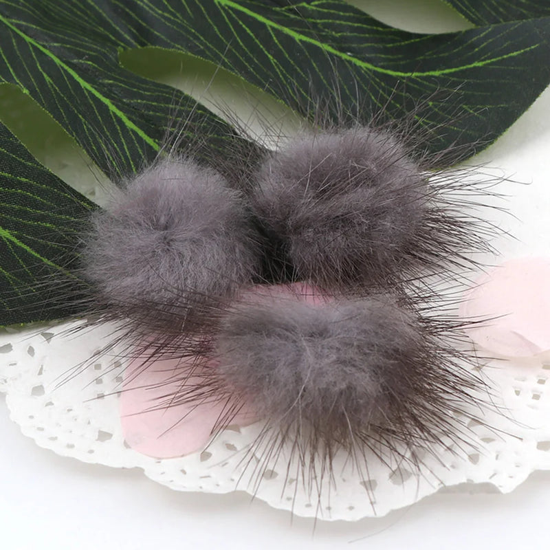 100pcs Mink Pompoms Fur Balls for Sewing On DIY Jewelry Accessories