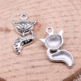 100pcs Fox Charms 23x13mm Antique Silver DIY Jewelry Findings