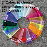 100pcs 24 Colors Organza Jewelry Bags 7x9 9X12 11x16 13x18cm