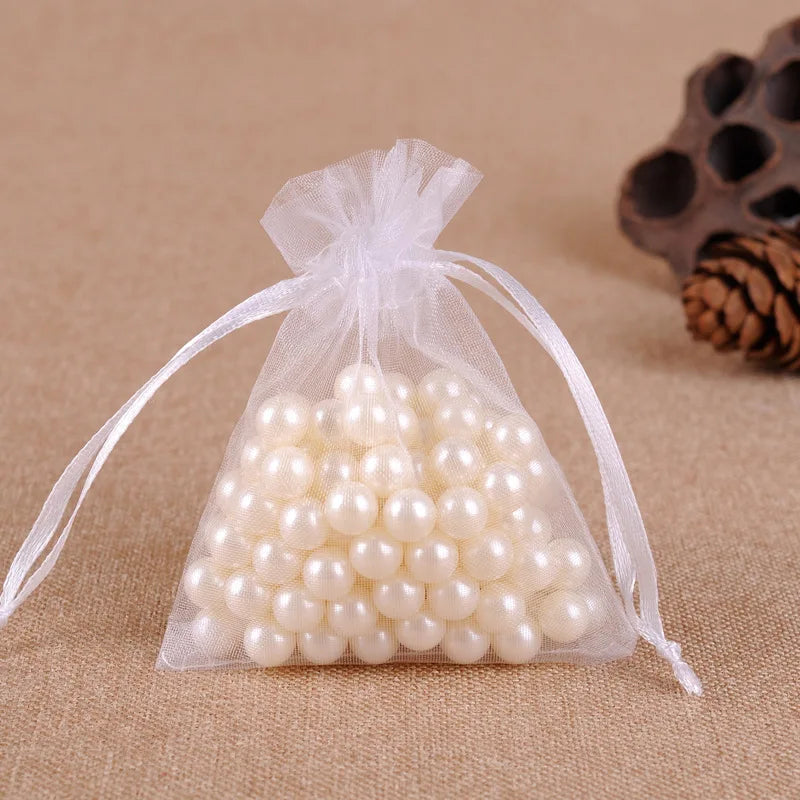 100pcs 24 Colors Organza Jewelry Bags Wedding Gift Pouches 5*7 7*9 9*12 10*15cm