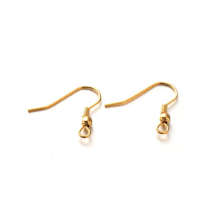 100pcs 24x20mm Stainless Steel Golden Earring Hooks for DIY Earrings