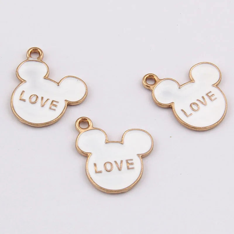 100pcs Mickey Mouse Drop Oil Alloy Pendant DIY Jewelry