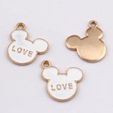 100pcs Mickey Mouse Drop Oil Alloy Pendant DIY Jewelry