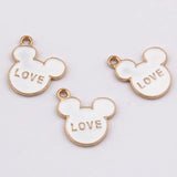 100pcs Mickey Mouse Drop Oil Alloy Pendant DIY Jewelry