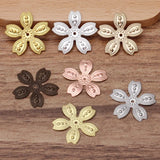 100pcs 25mm Brass Flower Slice Charms DIY Jewelry Findings