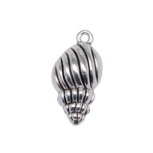 100pcs 25x13mm Conch Charms Antique Silver Pendant Charms