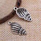 100pcs 25x13mm Conch Charms Antique Silver Pendant Charms