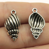 100pcs 25x13mm Conch Charms Antique Silver Pendant Charms