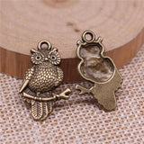 100pcs 25x15mm Antique Owl Charm Pendant DIY Jewelry Findings