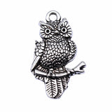 100pcs 25x15mm Antique Owl Charm Pendant DIY Jewelry Findings