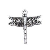 100pcs Dragonfly Charms Antique Silver Pendant Jewelry Accessories